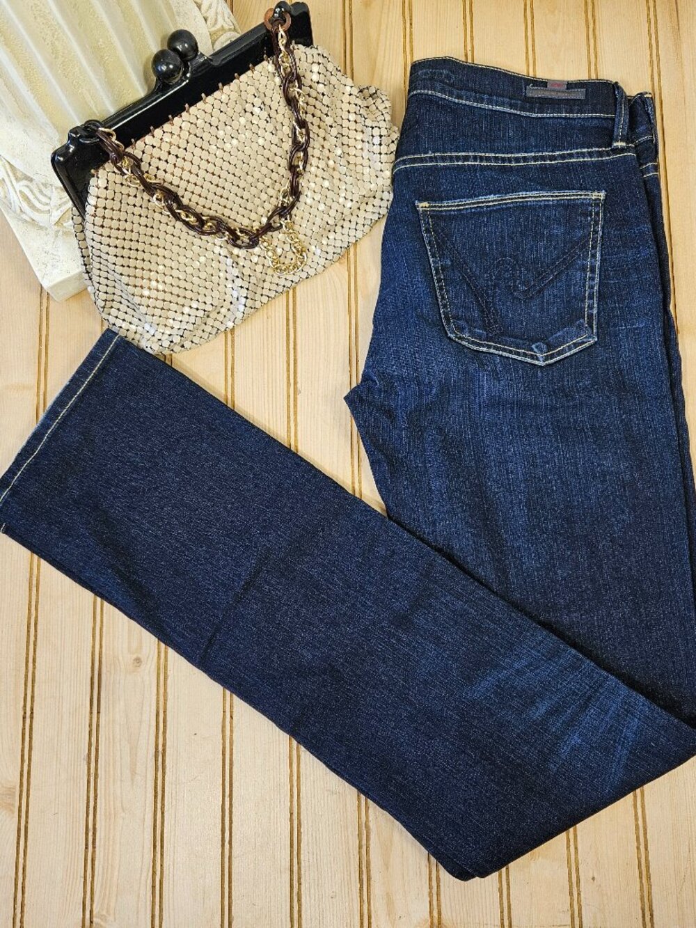 Citizens of Humanity Size 28 Ava Low Rise Straight Leg Jeans Dark Wash Stretch